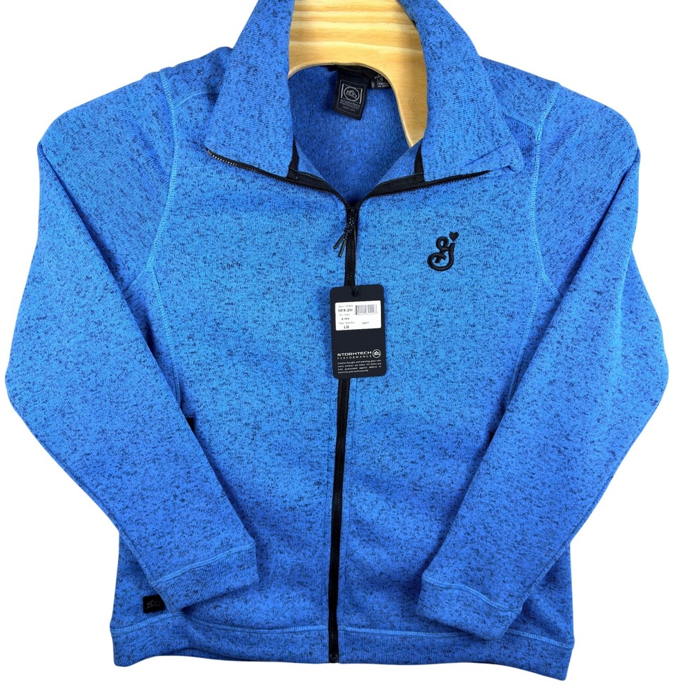 NEW Stormtech Performance Fleece Jacket Men L Blue Full‎ Zip Heathered Outdoor